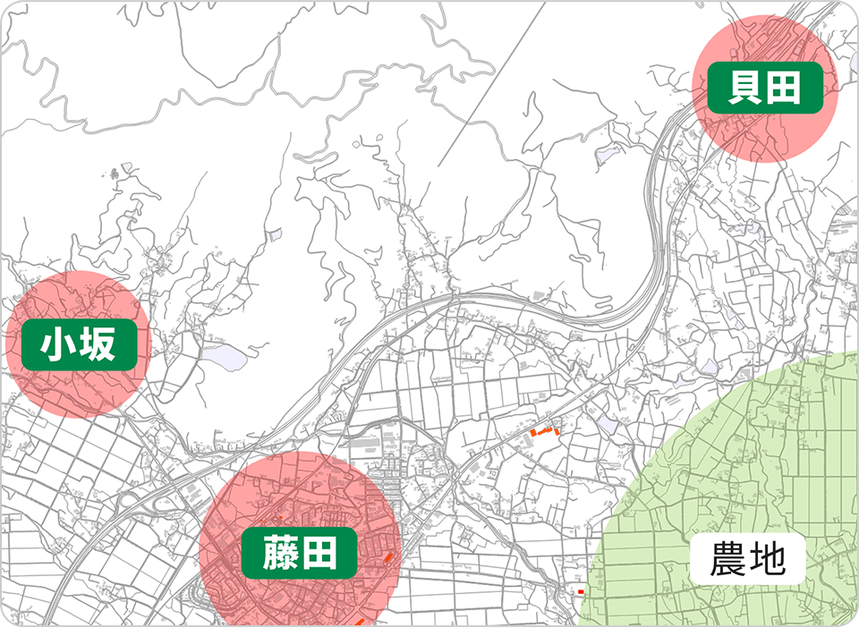 国見町のエリア地図